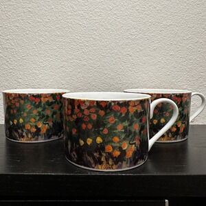 Vintage‎ Vincent Van Gogh Flower Garden Cups Espresso Coffee Tea Set Of 3